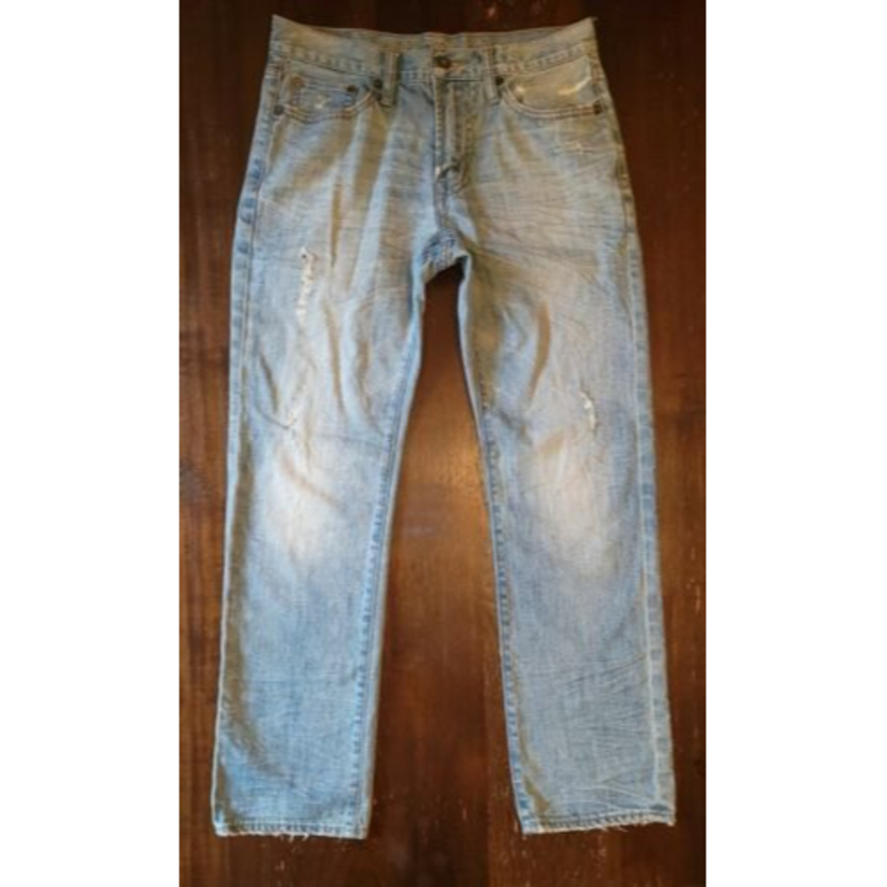 American Eagle Outfitters Mens Jeans Slim Straight Blue Distressed Size 29/30